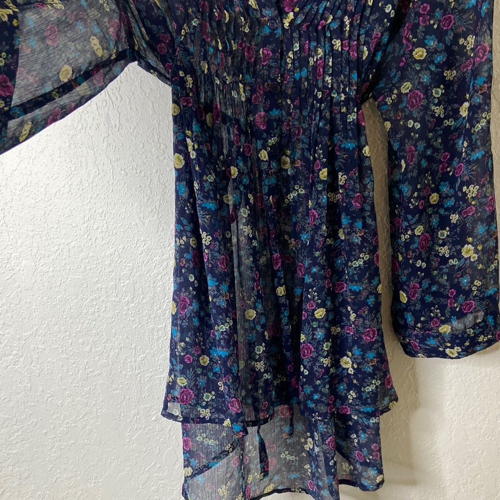 Weavers Navy Floral Tunic Top - Picture 4 of 7